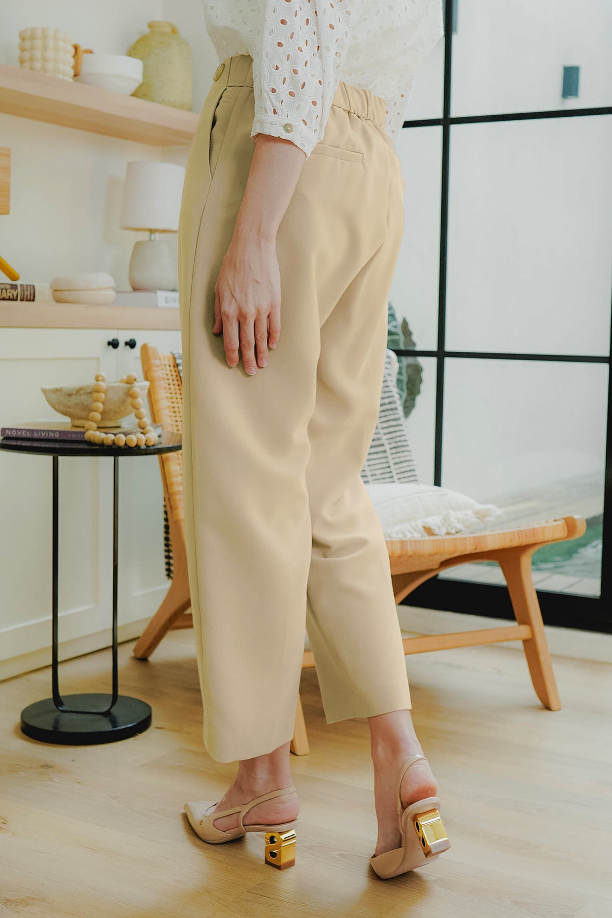 Buy Cover Story Beige Regular Fit High Rise Trousers for Women's Online @  Tata CLiQ